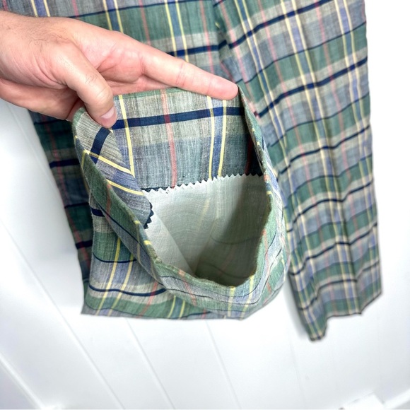 Vintage Indian Madras Plaid Lightweight Pants - Picture 8 of 11